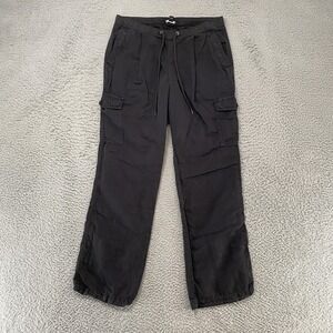James‎ Perse Cargo Pants Womens 1/Small Gray Twill Relaxed Elastic Waist Y2K